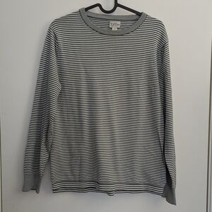 J Crew Knit by J Crew White Green Striped Sweater Men's Small Knit Preppy